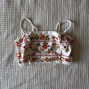 Floral Embroidered Crop Top